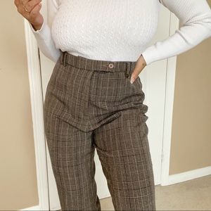 Vintage High Waisted Plaid Trousers